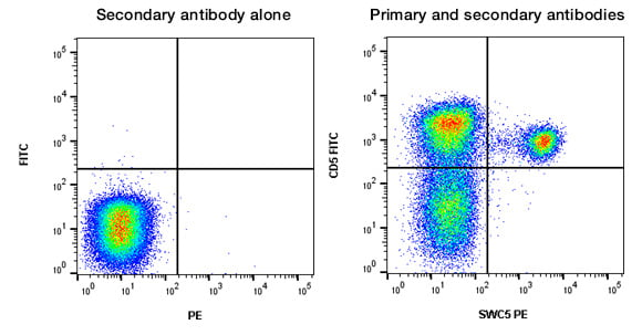 Fig. 6. Secondary antibody alone control staining of porcine lymphocytes.