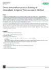  Protocol: Direct Immunofluorescence Staining of Intracellular Antigens: The Paraformaldehyde/Saponin Method
